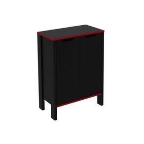 Armário Gamer com 2 Portas ME4164 Preto/Vermelho Tecnomobili