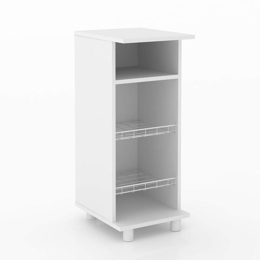 Balcão Fruteira com 2 Cestos e 1 Prateleira BF3206 Branco Tecnomobili