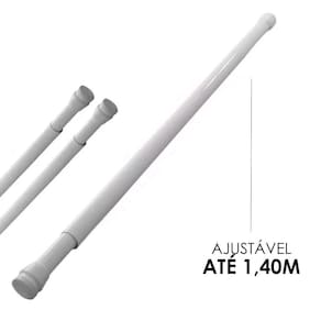 Tubo Barra Extensível Ajustável Cortina Box De Banheiro 0,90 A 1,40