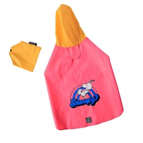 Capa de Chuva para Cachorro Snoopy Rainbow Rosa para Cães Zooz Pets