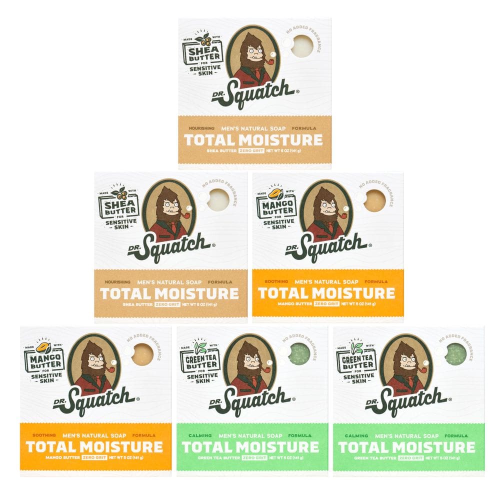 Sabonete em barra Dr. Squatch Total Moisture, pacote com 6 unidades, sem perfume para homens