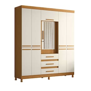 Guarda Roupa Fusion Casal com Porta Basculante e Espelho Albatroz