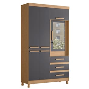Guarda Roupa Fusion Solteiro com Porta Basculante e Espelho Albatroz