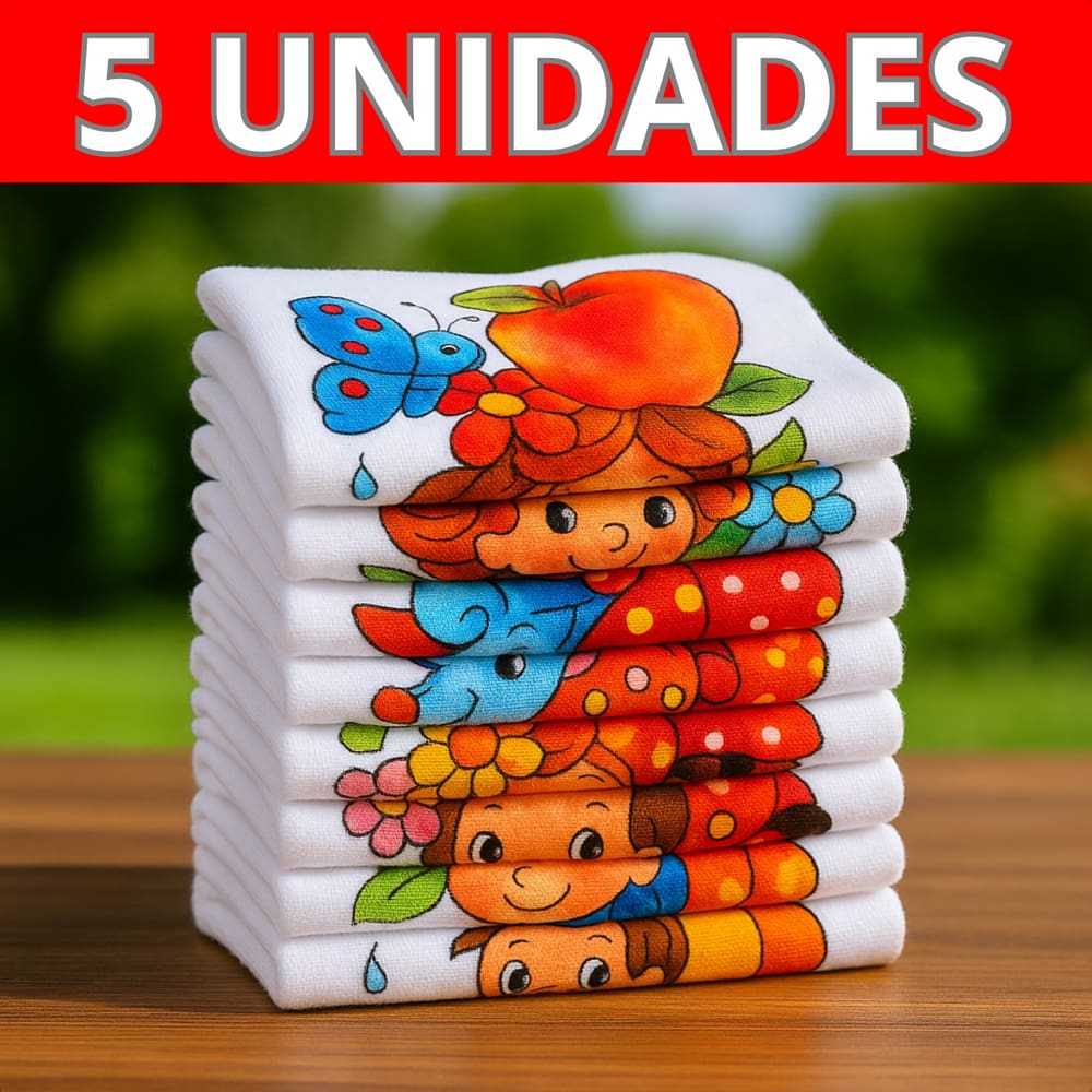 Kit 5 Panos de Prato Estampado Grande Cozinha Pé De Galinha
