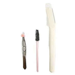 Kit Beleza 3 Peças Cuidados P/ Sobrancelha - Branco- Quanhe