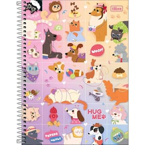 Caderno Espiral Universitário 16 Matérias 256 Folhas Capa Dura HUG ME Tilibra