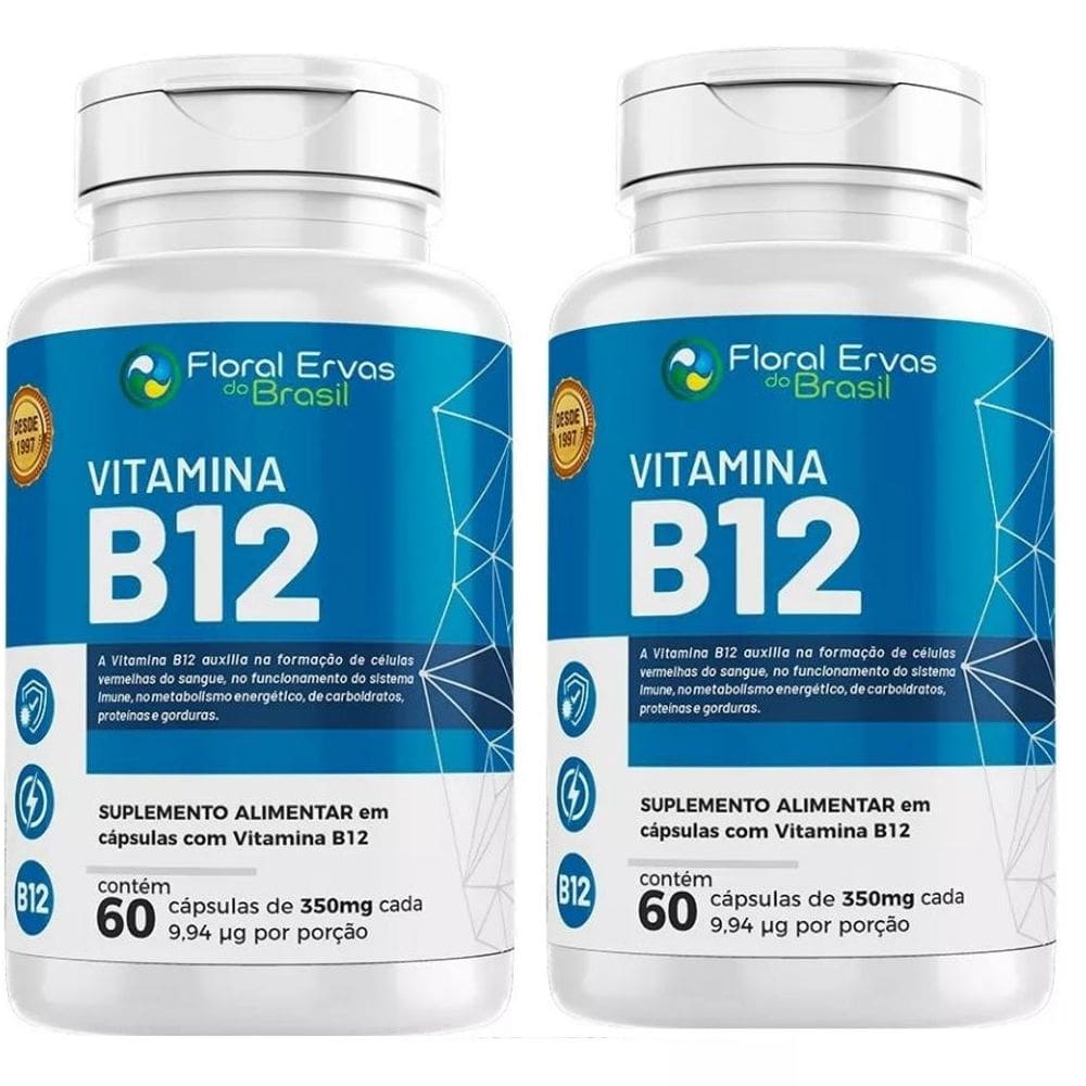 Kit Com 2x Vitamina B12 60 Cápsulas Cada - Floral Ervas