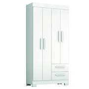 Guarda Roupas Solteiro 4 Portas 2 Gavetas Malta Branco Flex Notável