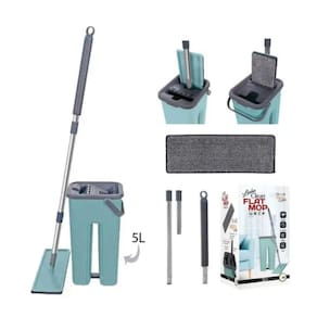 Kit Rodo Flat Mop E Balde Lava E Seca Com 2 Refis Limpeza Eficiente