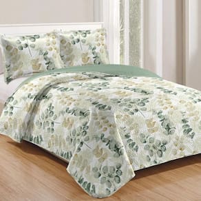 Kit Cobre Leito Colcha Mix Queen Estampado 3 Peças - Ingrid