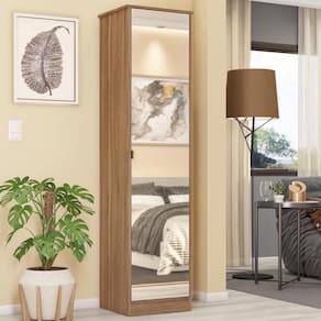 Armário Multiuso Sapateira 1 Porta Miami Amêndola Touch