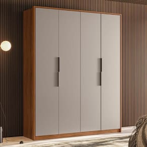 Guarda Roupa Casal 4 Portas E 3 Gavetas Grécia Tx Nogueira-nude