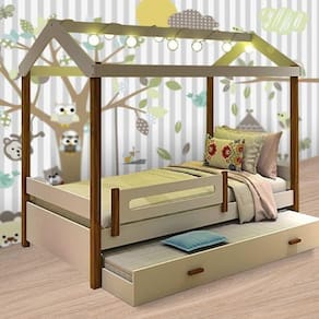 Cama Eliz Branco-mel Com Led, Aux. E 02 Colchões Divaloto