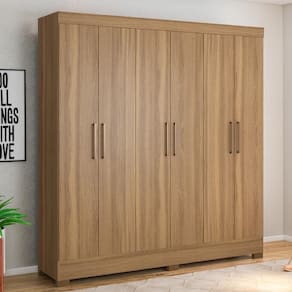 Guarda Roupa Casal 6 Portas E 3 Gavetas York Amêndola Touch