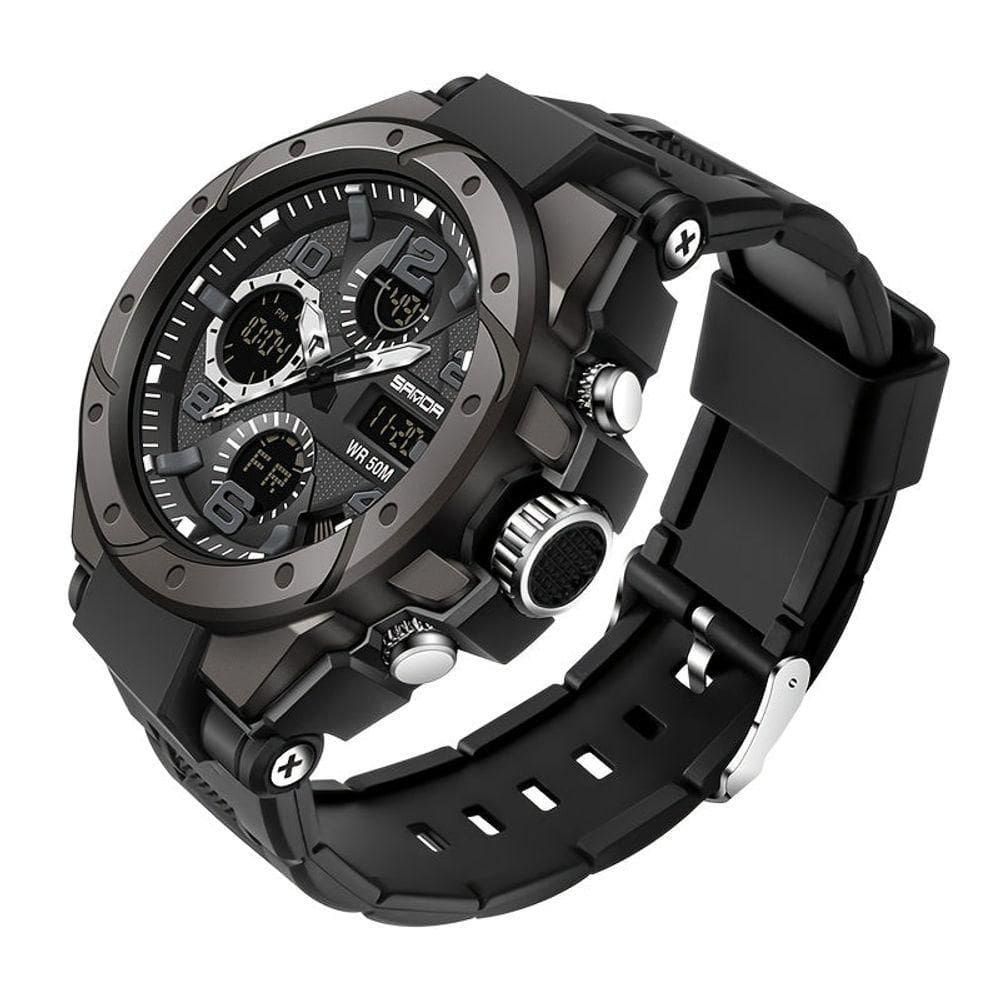 Relógio Esportivo Masculino - à Prova D`água 50m, Display Led Preto