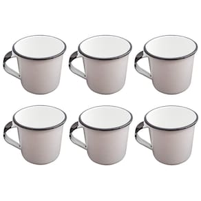 Jogo 6 Xícaras Café Caneca Esmaltada 400ml Caneca de Agata