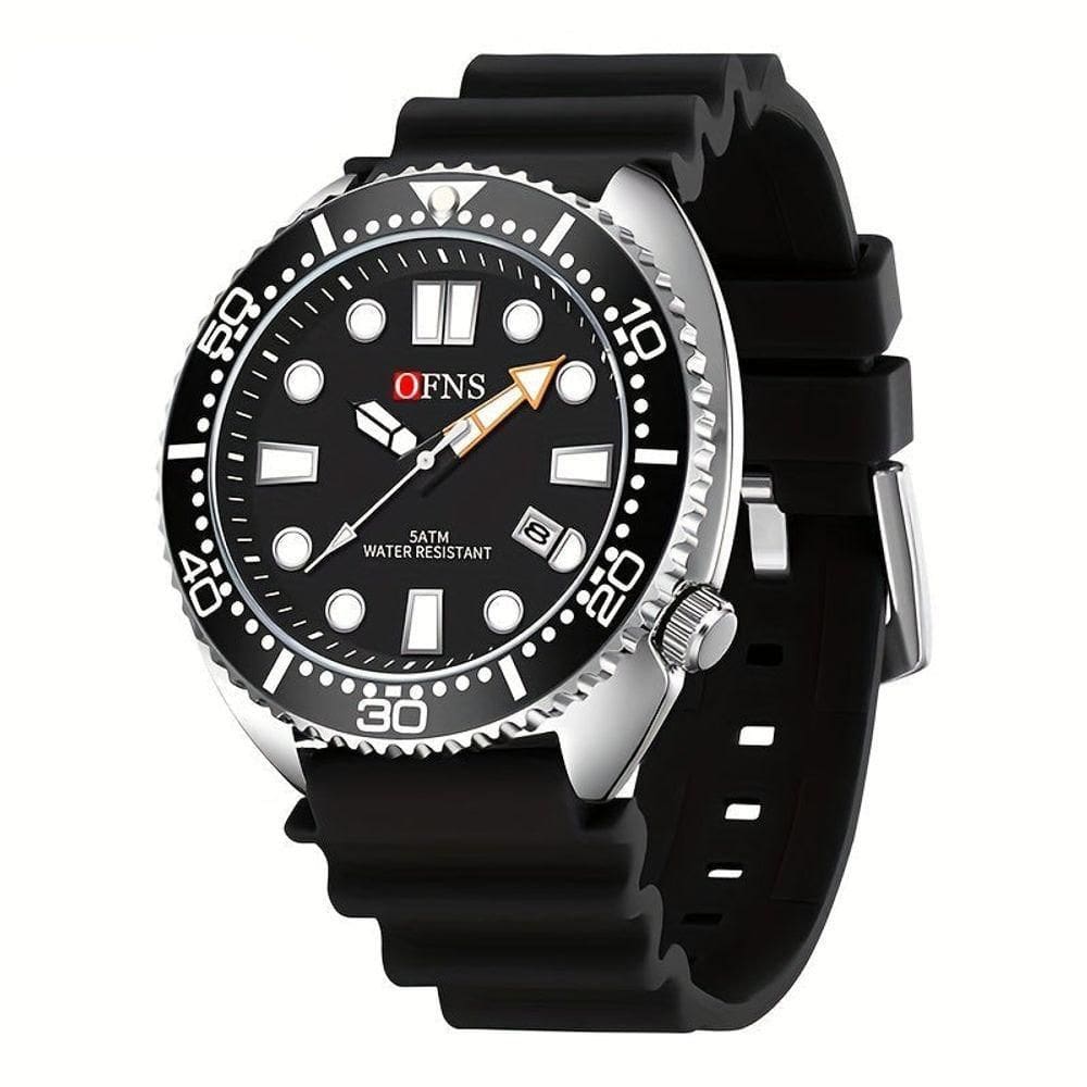 Relógio, Movimento Quartz, Display Redondo, Caixa De Liga De Preto