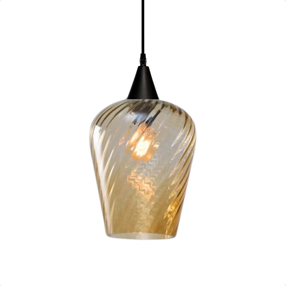 Pendente Taschibra Monalisa G Rigato Âmbar E27 Bivolt Preto