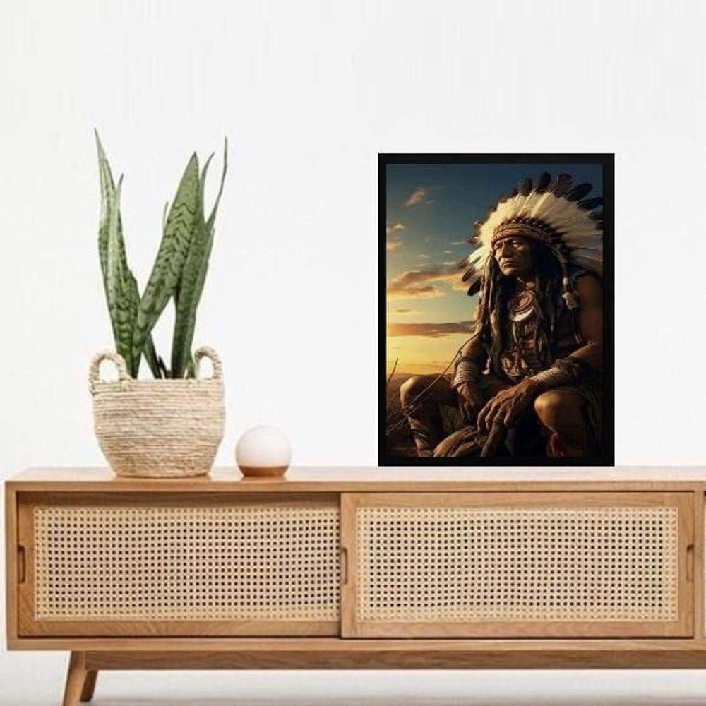 Quadro Decorativo Caboclo Tupã 33X24Cm