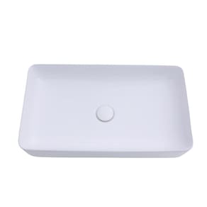 Cuba de Apoio para Banheiro Retangular Louça Cerâmica Roselita Pingoo.casa - Branco