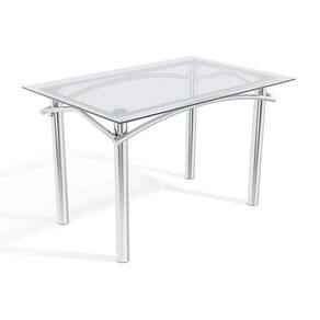 Mesa de Sala Jantar Elba c/ Tampo de Vidro 120cm Cromada - Kappesberg