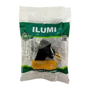 Pino Macho Ilumi Prensa Cabo Gigante 2P+T 20A 250V Preto - Embalagem com 10 Unidades