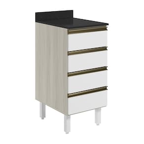 Balcao Com Tampo 4G 40 cm MDF Kali 16410 Bianco Toq Branco Uv Nicioli
