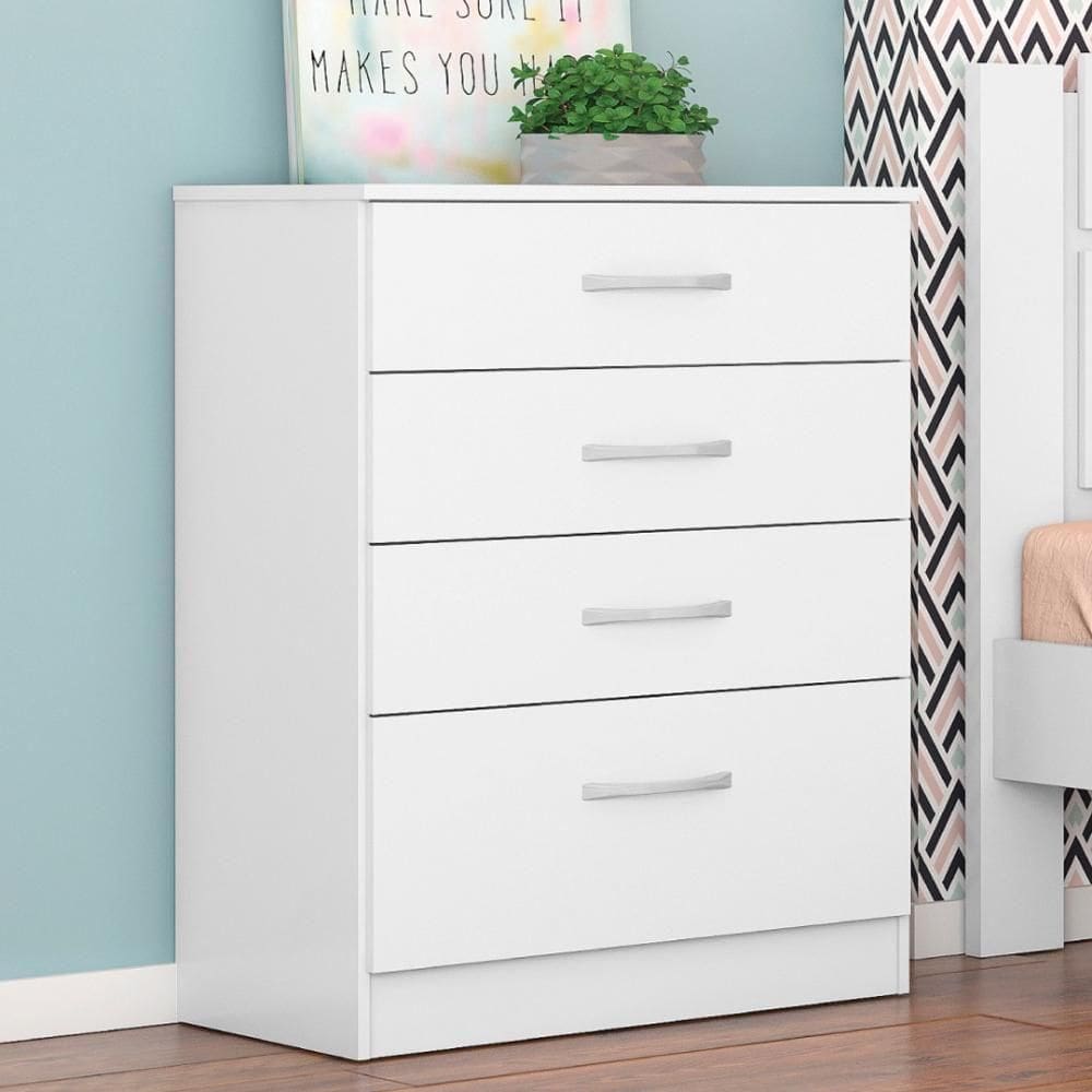 Cômoda 4 Gavetas Estrela - Branco Branco