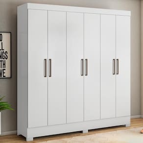 Guarda Roupa Casal 6 Portas E 3 Gavetas York - Branco Branco