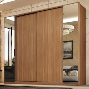 Guarda Roupa Casal 4 Portas Com Espelho E 4 Gavetas Estônia - Amêndola-nude Prime Tx Amêndola-nude