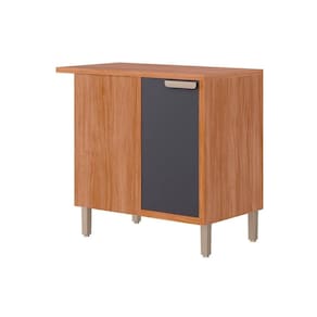 Balcão de Cozinha c/ Tampo Eloise Nicho de Canto c/ 1 Porta 92cm Cinamomo/Titanium - MGM