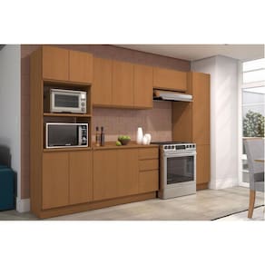 Cozinha Completa Ciela 6 Peças (2Aéreos+1Balcão+1Paneleiro+1TorreQuente+1Complemento) C6P94 Canela - Kappesberg