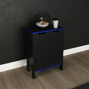 Armário Gamer com 2 Portas ME4164 Preto Azul
