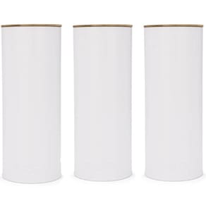 3 Latas Decorativas 2,5L Pasta Haus Porta Condimentos Branco