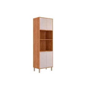 Paneleiro de Cozinha Esplêndida Torre Quente 2 Fornos c/ 4 Portas 70cm Cinamomo/Off White - MGM