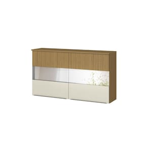 Armário Aéreo 120cm com 02 Portas de Vidro Atacama Areia Aramóveis