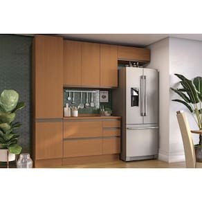 Cozinha Completa Maxxi 5 Peças (2Aéreos+1Balcão+1Paneleiro+1Complemento) C5P117 Canela - Kappesberg