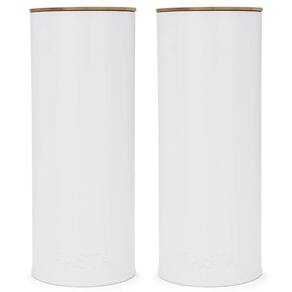 Kit 2 Potes para Massa 2,5L Porta Condimentos Redondo Lata Pasta Haus Concept Branco