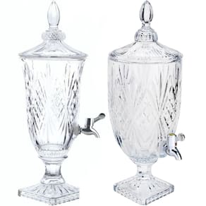 2 Suqueiras Dublin de Cristal 2L e 4,5L Lyor Dispenser de Bebidas Sucos Água Drinks