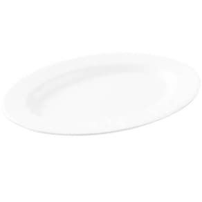 24 Bandejas Melamina Branca 25x18cm Travessa Oval Restaurantes Rasa Servir Haus Concept