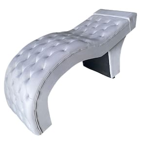 Maca Estética Estofada M1 60cm Veludo Cinza Claro - In9 Decor