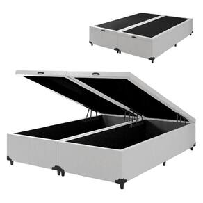 Cama Com Baú Queen 1,58m Prince Branco Branco