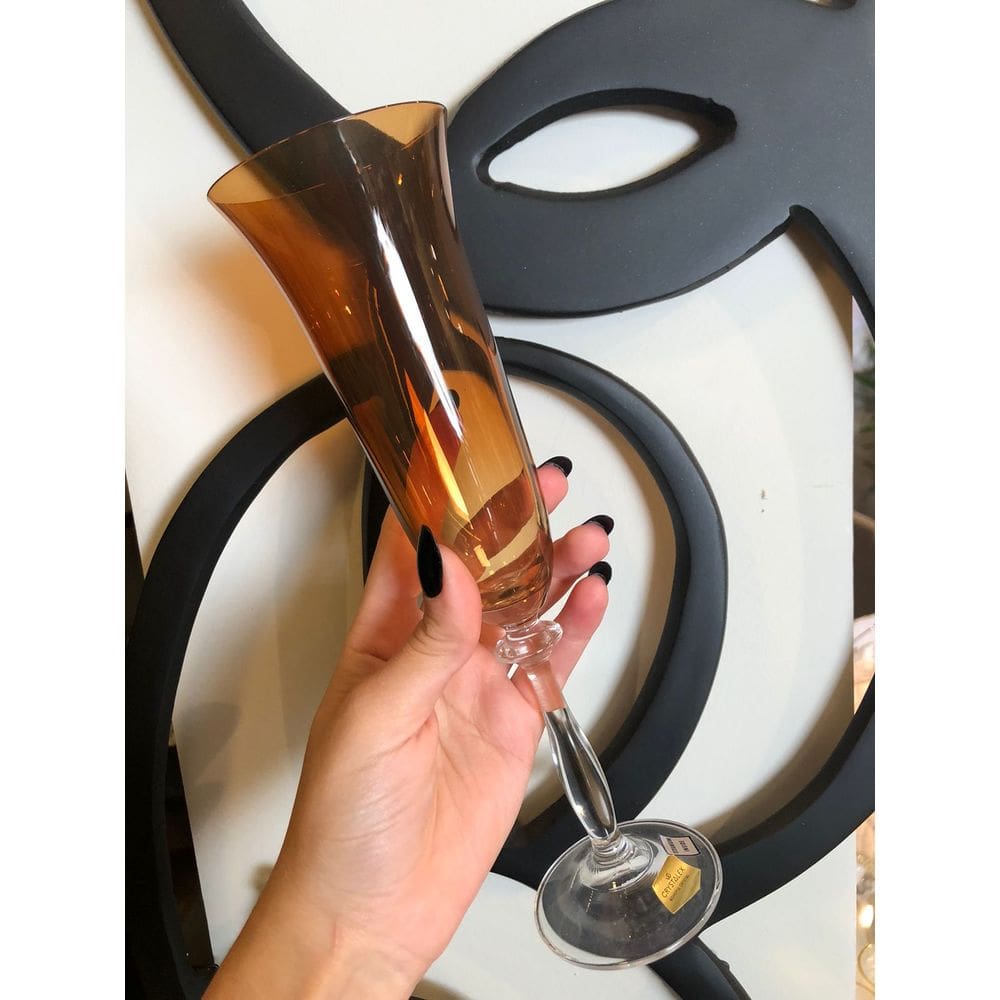 Unidade de Taça Champanhe Cristal Angela 190ml Marrom