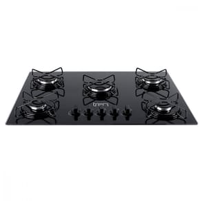 Cooktop Vidro A Gás 5 Bocas 75x52cm Bivolt Tron