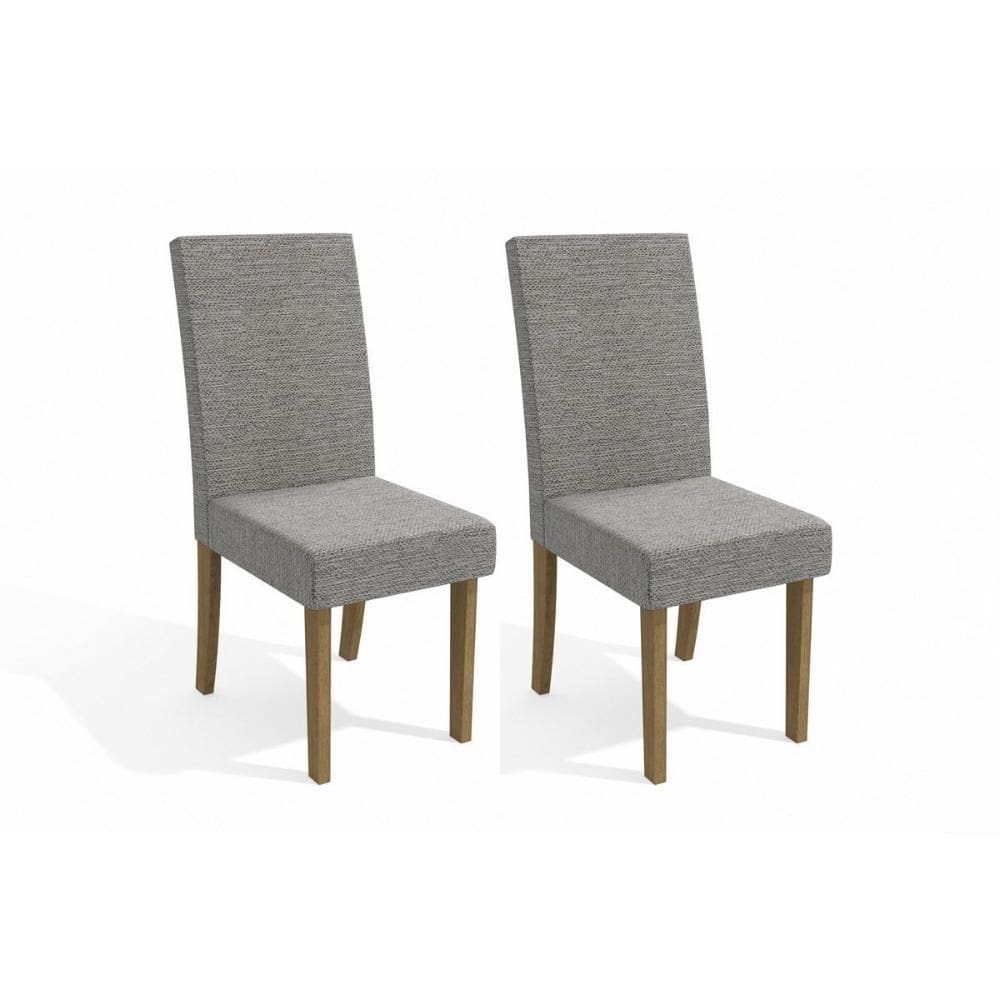 Cadeira Sala de Jantar 2CAD131 Kit 2 Un Canela/Linho Cinza - Kappesberg