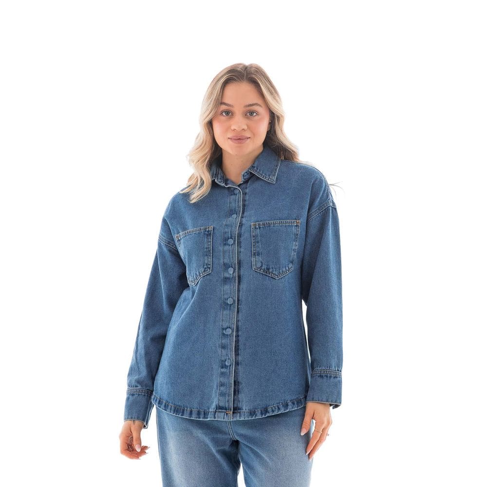 Camisa Jeans Feminina Arauto Oversized