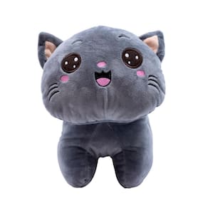 Gato De Pelúcia Olhos Abertos - 27 Cm