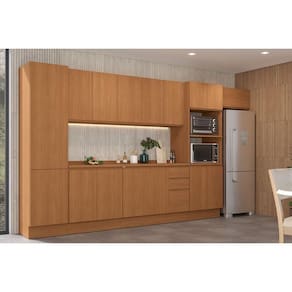 Cozinha Completa Ciela 9 Peças (3Aéreos+2Balcões+1Paneleiro+1TorreQuente+2Complementos) C9P64 Canela - Kappesberg