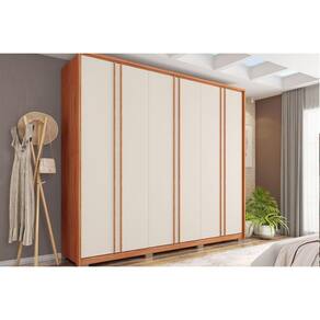 Guarda Roupa Casal 6 Portas e 4 Gavetas Gladiador Freijo/Off White - Caemmun