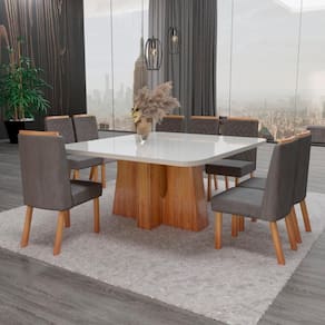 Sala de Jantar 135x135 Magic Bom Pastor 8 Cadeiras